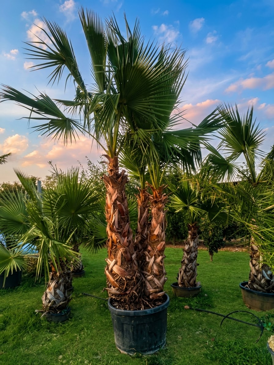 Washingtonia Robusta 3 tronchi altezza 350 cm